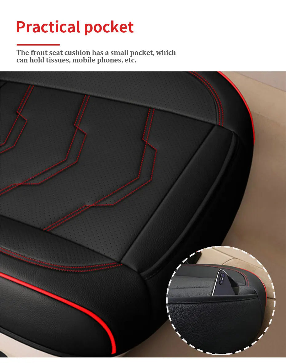 Housse de siège de voiture de luxe en cuir PU - SEAMETAL
