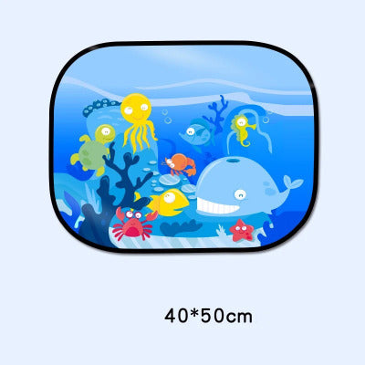 Pare soleil voiture bébé animaux marins bleu grand