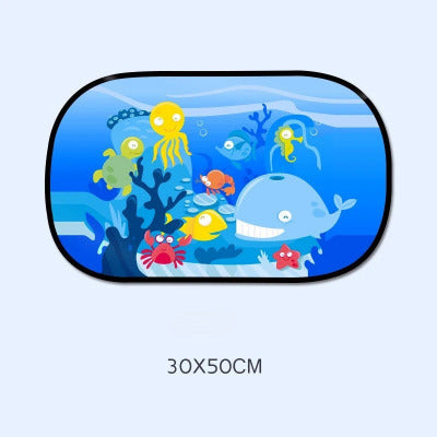Pare soleil voiture bébé animaux marins bleu moyen