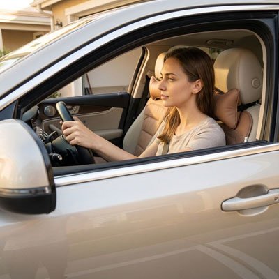 couvre siège auto garantissant confort et performance femme au volant voiture 