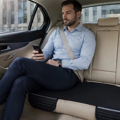 Couvre siege automobile noir homme assis confortable siege arriere voiture