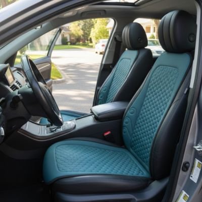 couvre siege avant voiture bleu canard préservant siege contre usure quotidienne