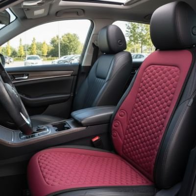 couvre siege avant voiture rouge bordeaux personnalisant habitacle voiture  