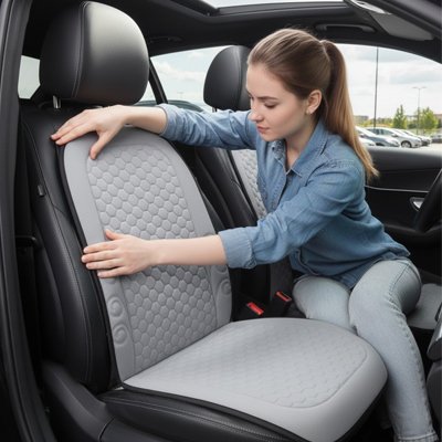 couvre siege voiture installation facile femme intallant couvre siege avant voiture 