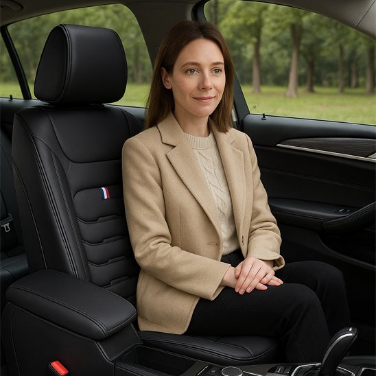 Housse pour voiture femme élégant assise confortable dans voiture 
