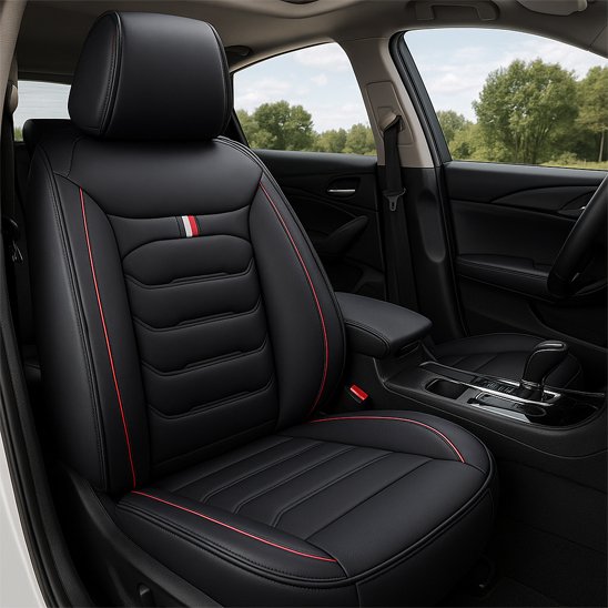 Housse pour voiture noir traits rouge résistant aux rides et aux rayures 