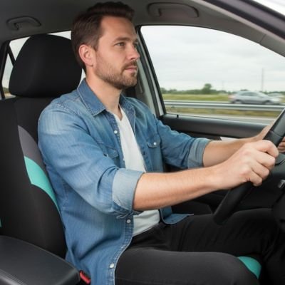 housse siege pour voiture homme assis confortable au voulant de sa voiture
