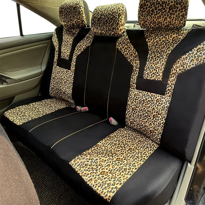 housse de siege de voiture peluche imprimé léopard conçue pour adapter plupart de voiture