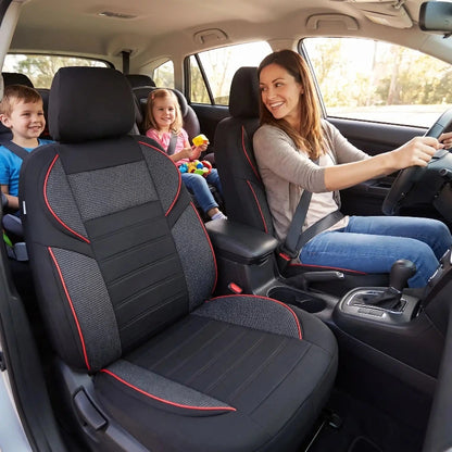 housse pour siege de voiture femme assise au volant voiture avec enfant à l'arrière