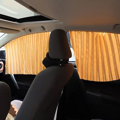 Pare soleil couleur or pliable installé sur vitre avant et arriere voiture