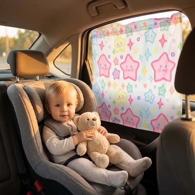 pare soleil pour voiture BÉBÉ Installé CONTENT SIÈGE ARRIÈRE VOITURE