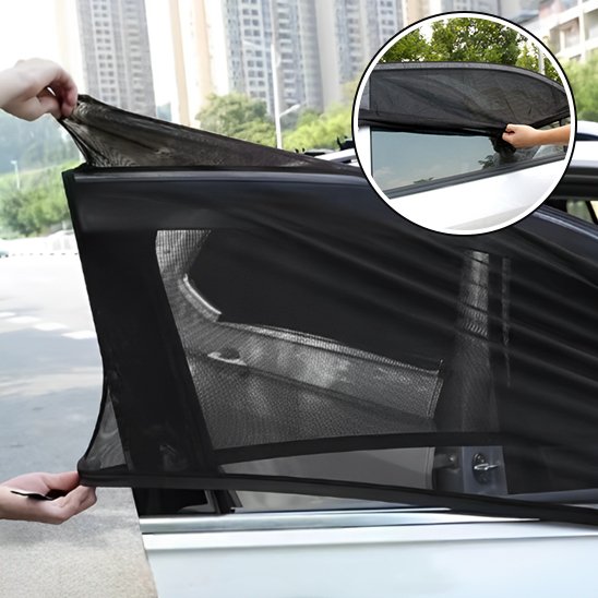 Pare-soleil sans adhésif  installé sur fenetre voiture
