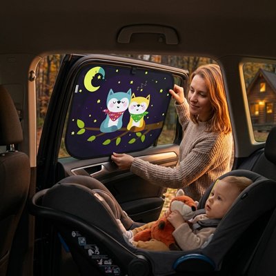 Pare soleil voiture bébé maman installe pare soleil style chat pour bebe arriere voiture 