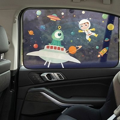 Pare soleil voiture bébé spatial installe sur fenêtre arrière voiture 