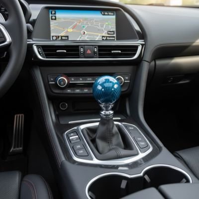 pommeau de levier de vitesse colori bleu harmonisant ambiance intérieure voiture 