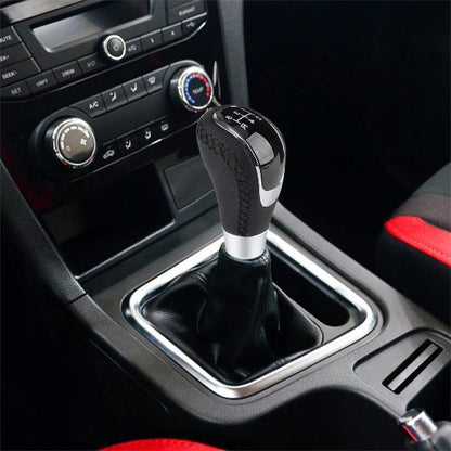 Pommeau de levier de vitesse couture noir ergonomique avec bandes décoratives 