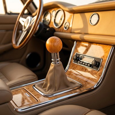 Pommeau de vitesse beige résistant usure du temps