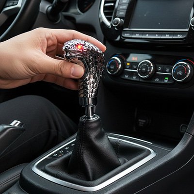 Pommeau de vitesse cobra métallisé brillant résistant usure facile à nettoyer