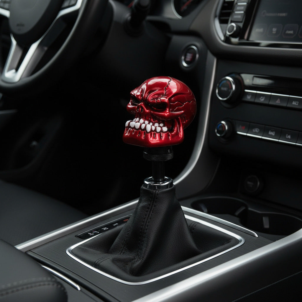 pommeau de vitesse crane rouge