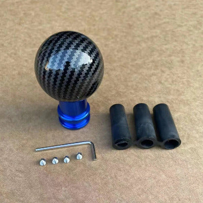 pommeau levier de vitesse carbone bleu