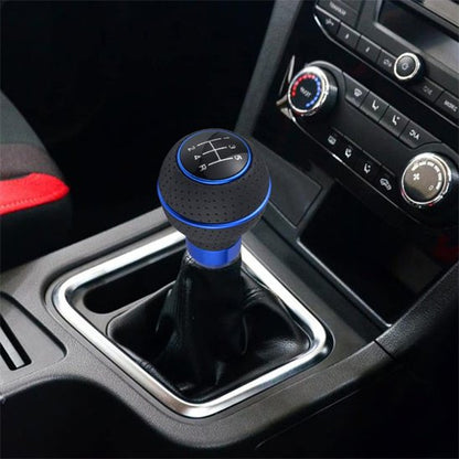 pommeaux levier de vitesse cuir perforé motif bleu améliorant fonctionnalité voiture 