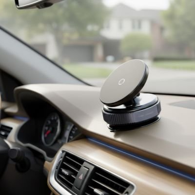 support magnetique telephone voiture elegant ventouse sous vide peu encombrant