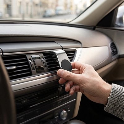 Support téléphone voiture facile à installer sur grille d'aération voiture 