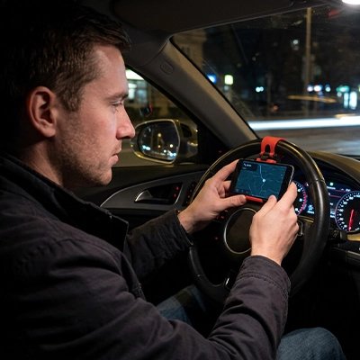Support téléphone voiture homme ajuste smartphone pour meilleure vision au volant voiture 