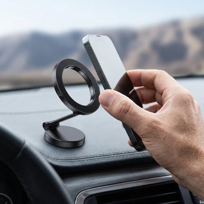 Support téléphone voiture  installation rapide simple par adhésif sur tableau de bord voiture 
