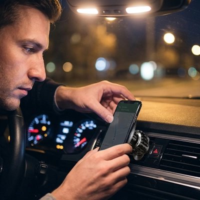 support voiture pour telephone homme consultant gps  téléphone fixé  grille aération voiture 