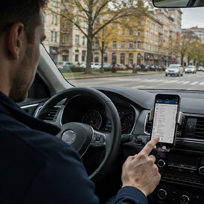 support voiture pour telephone homme consulte téléphone sur support téléphone main au volant voiture