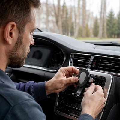 support voiture pour telephone homme fixant support téléphone sur grille aération voiture 